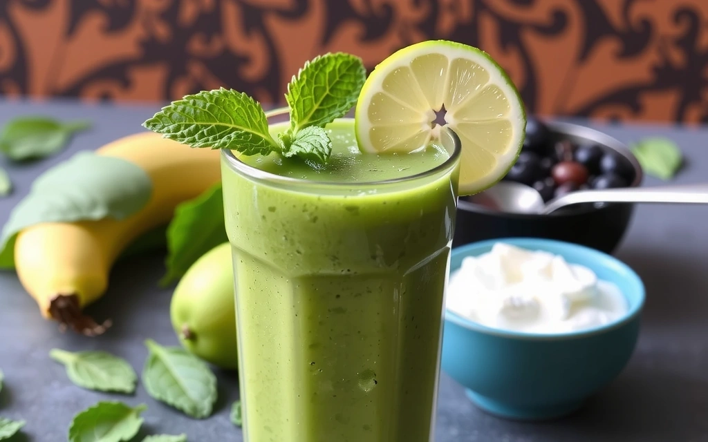 Frullato verde detox con spinaci e banana