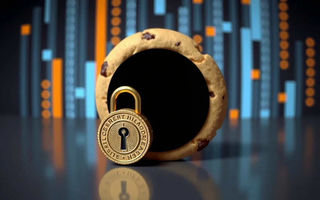 Metafora visiva di un cookie digitale come chiave per l'esperienza utente